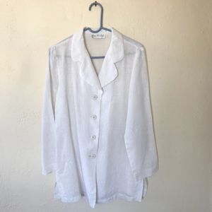 off-white linen summer blazer jacket: vintage 80s